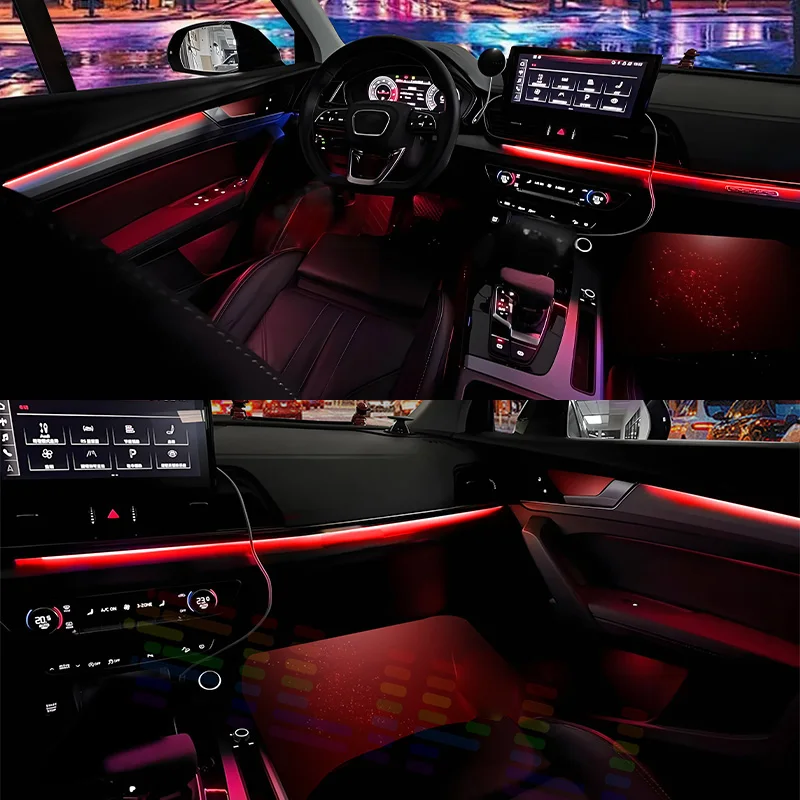 لبنز S-Class W221 بولمان فاخر الشبح تصميم الاكريليك مركبة الداخلية شرائط الإضاءة المحيطة RGB التفاعل الصوتي