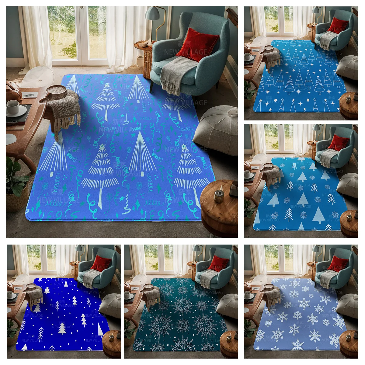 House entrance carpet Home door mat Room Bath Foot bathroom non-slip Kitchen water absorption rug Modern Nordic Merry Christmas