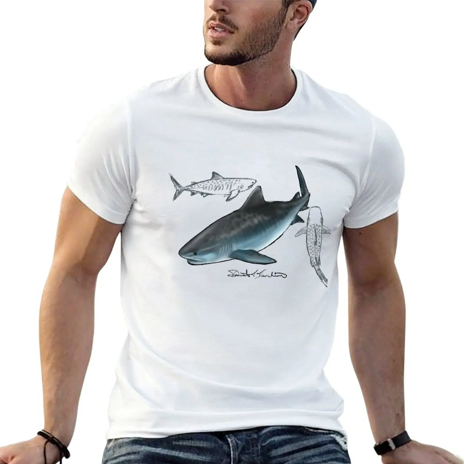 Tiger Shark T-Shirt Graphic Print Short Sleeve T-Shirt