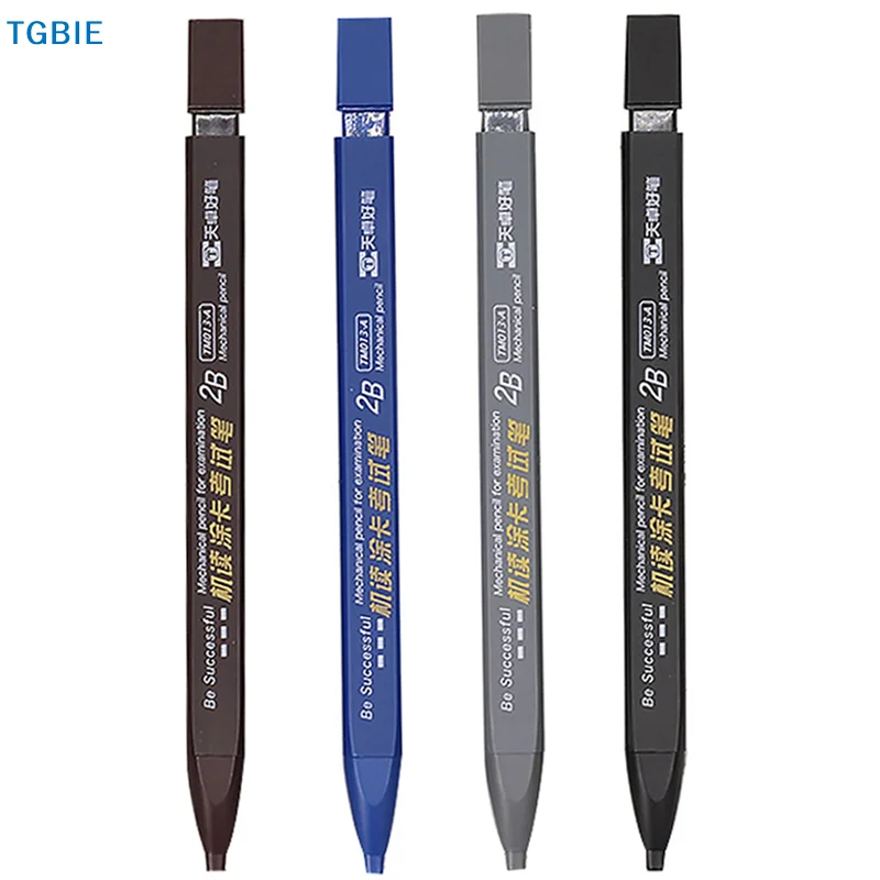 【TL】Thick Flat Head Mechanical Pencil Drawing 2B with Refills Pencil Office Supplies Writing Automatic Office School Supplies