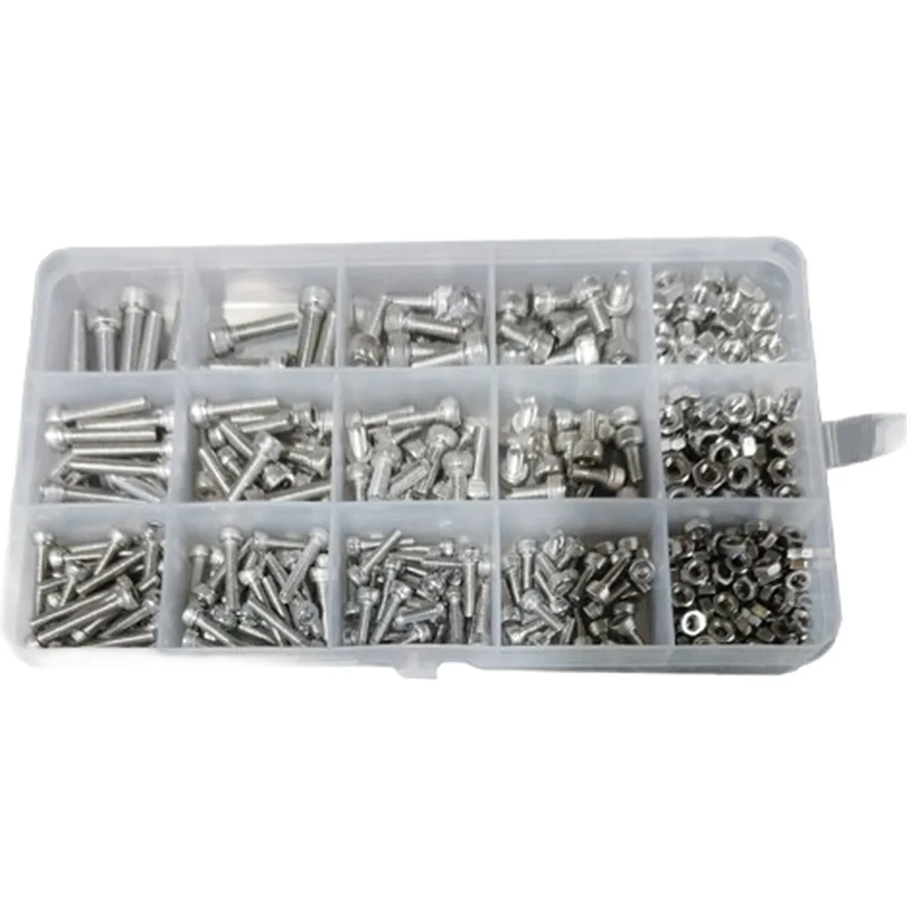 Metric Fasteners Hex Socket Screws Hobby Model Building 13.2*6.8*2.3cm Compact Storage Screw Set Various Lengths