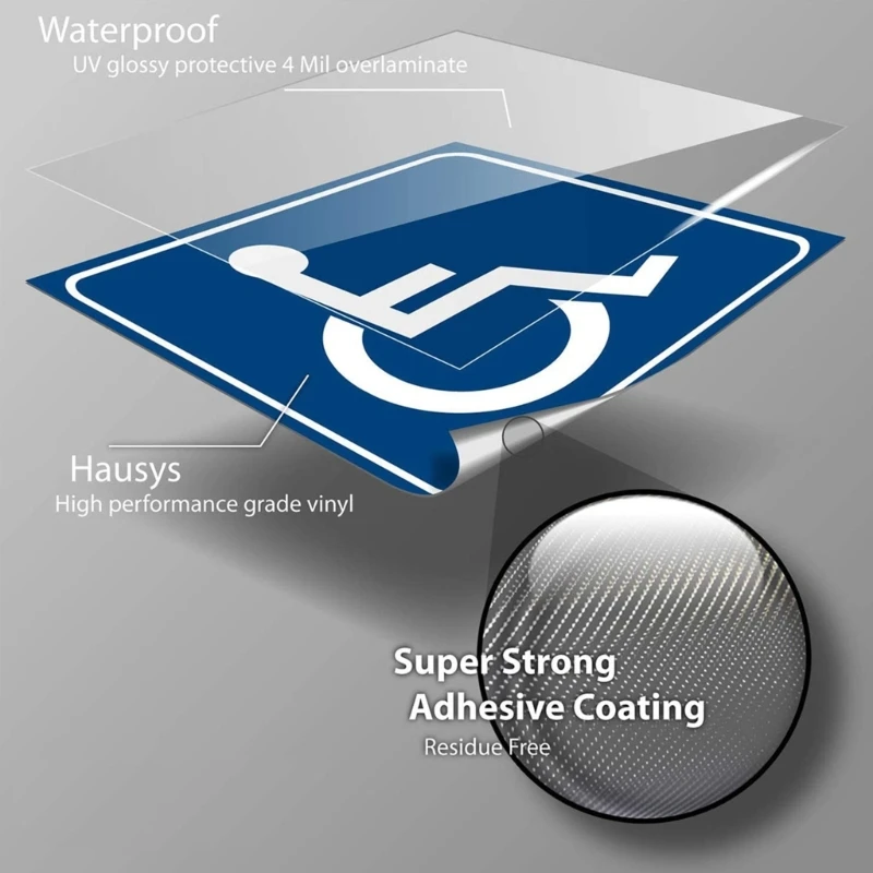 10Pcs Handicap / Disabled Wheelchair Accessible Sign Sticker 3\'\'/4\'\' Durable Self Adhesive Scratch Resistant Waterproof Dropship