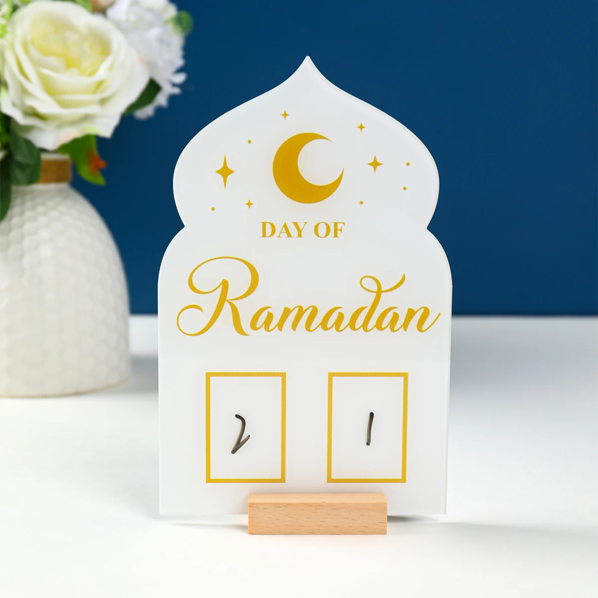 

2024 Ramadan Countdown Calendar Eid Mubarak Ornament Acrylic Ramadan Calendar Muslim Party Decoration Craft Eid Al-Adha Ornament