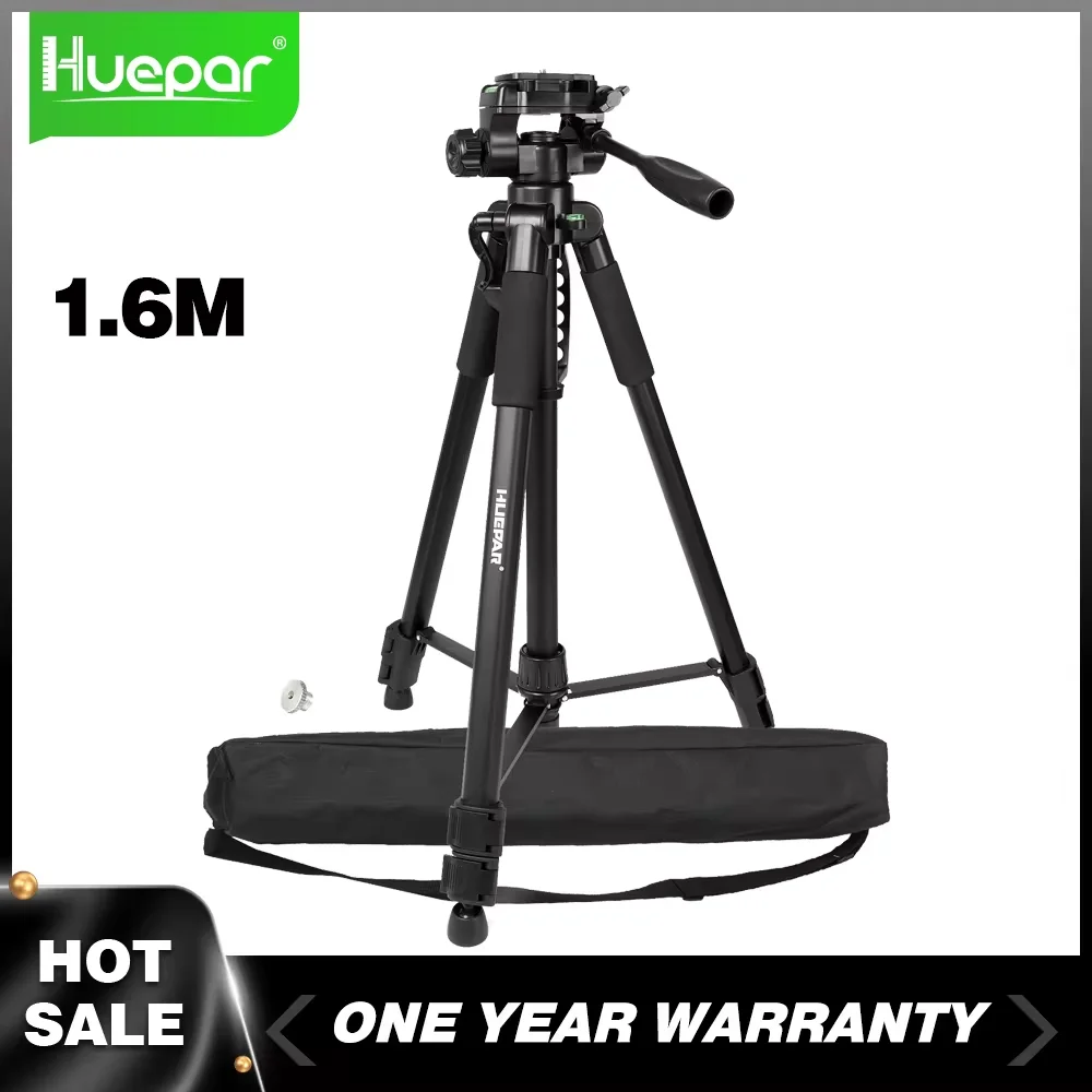 Huepar-tripé Ajustável para o Nível Laser Stand com 3-way Cabeça Giratória Pan Placa de Liberação Rápida 14 Mount 1.6m 67.99