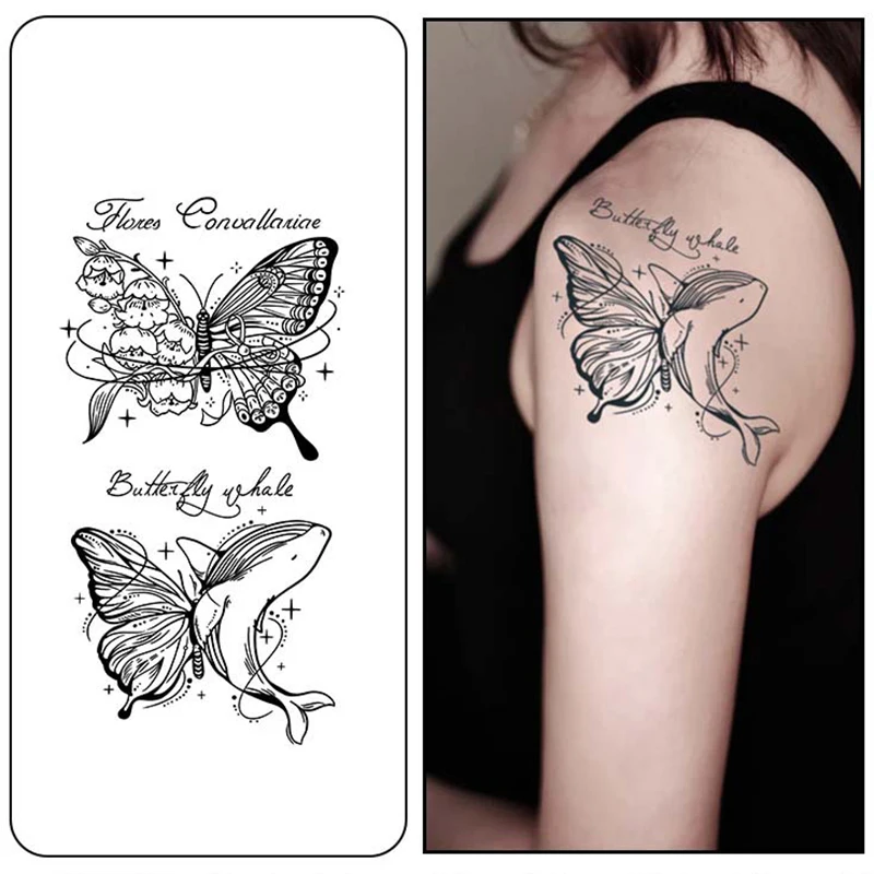 Butterfly Temporary Tattoo Sticker, Waterproof Magic Tattoo, Lasts To 15 Days Fake Tattoo, Semi Permanent Tattoo