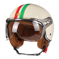 Tt & Cocascos Open Gezicht 3/4 Motor Retro Motorfiets Helmen Vintage Chopper Capacete De Moto Bike Cascos Scooter Mannen Vrouwen Dot