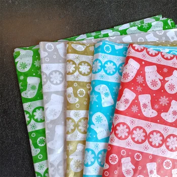 10 yaprak noel eldiven hediye ambalaj kağıdı 20*26 inç DIY doku kağıt yeni yıl düğün dekorasyon malzemeleri