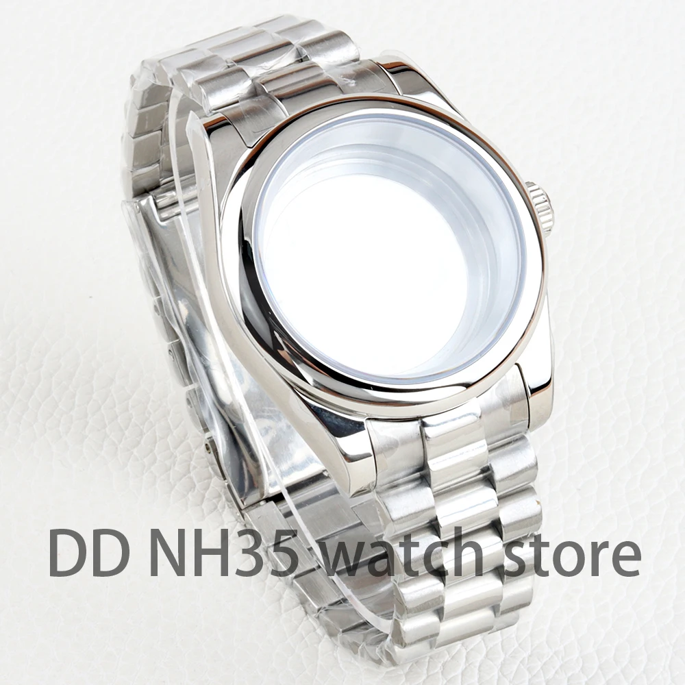 36mm/39mm NH35 Case Presidential Bracelet Stainless steel Sapphire Glass 100m Waterproof for NH35 NH36 movement datejust case