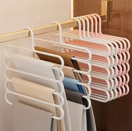 Percha Multicapa Antideslizante para Pantalones, Organizador Colgante para Armario, Evita el Deslizamiento, Mantiene los Pantalones Ordenados y Limpios