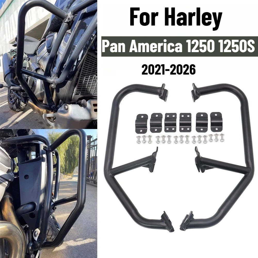 For Harley Pan America 1250 S PA1250 1250S 2021-2026 2025 Motorcycle Bumper Engine Guard Crash Bar Protector Bumper Stunt Cage