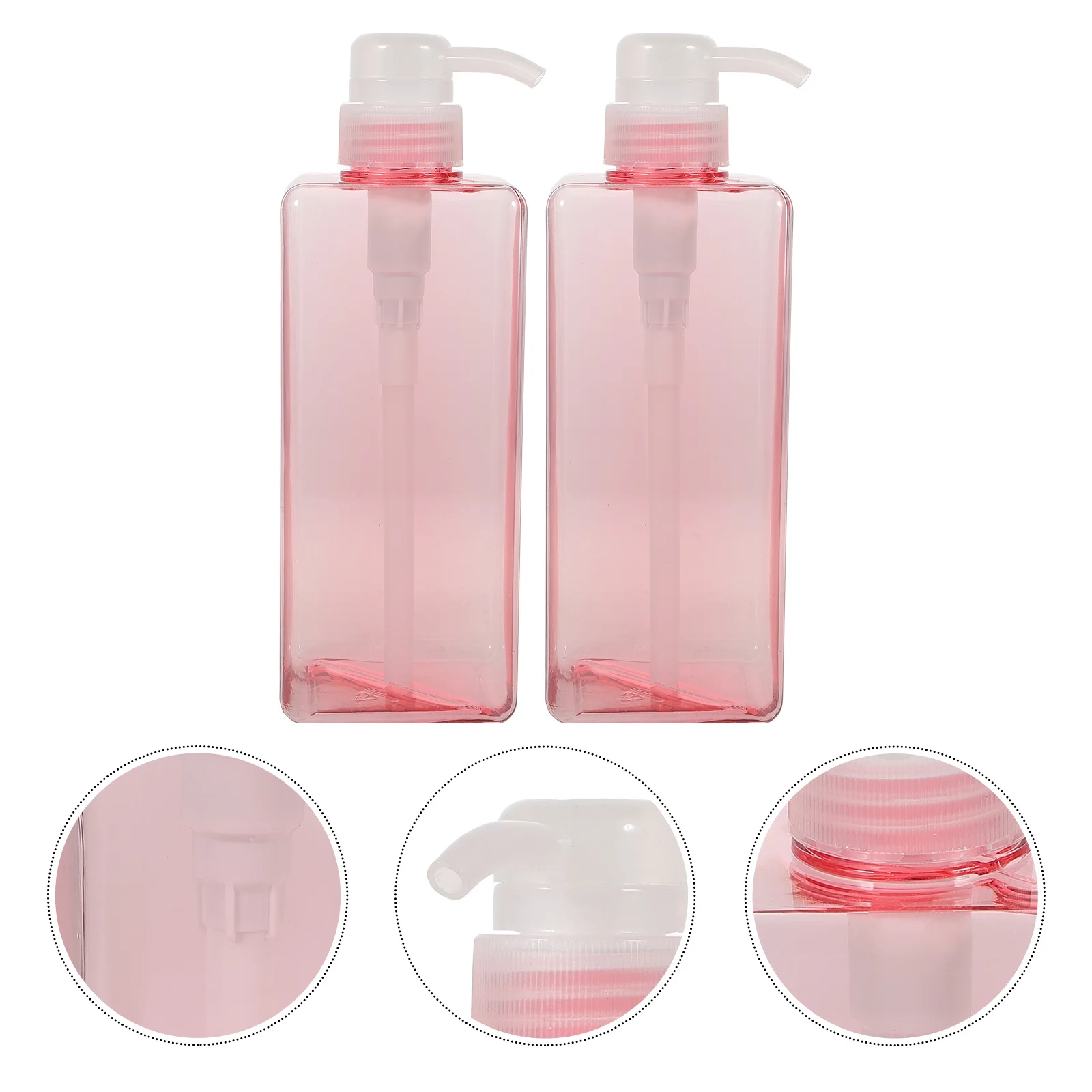 2 pièces, flacon carré d'émulsion de 650 ml, distributeur de shampoing rechargeable avec pompe pour le lavage du corps, savon liquide, lotion, stockage, salle de bain à domicile