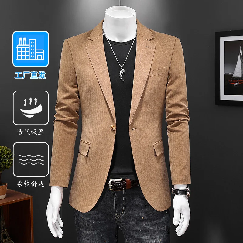 

3241 Men's loose casual black suit Korean style