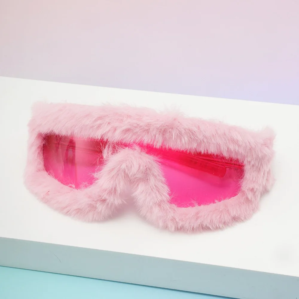 

Trendy Retro Sunglasses Furry Soft Winter Sunglasses Velvet UV400 Party Sunglasses Winter Christmas Halloween Party