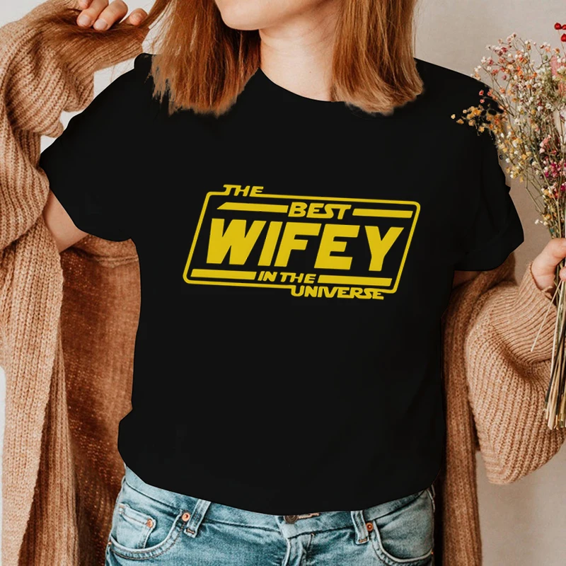 The Best Hubby/the Best Wifey Print Couple Matching T-shirt Letter Graphic Tees Harajuku Short Sleeve Honeymoon Lovers Tshirt