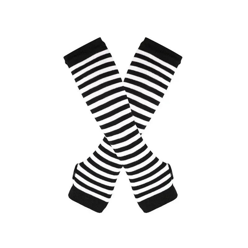 الشتاء الدافئة طويلة الأكمام قفازات للرجل المرأة أصابع شريط الهيب هوب محبوك الكوع القفازات مرونة في الهواء الطلق دفئا الذراع #5