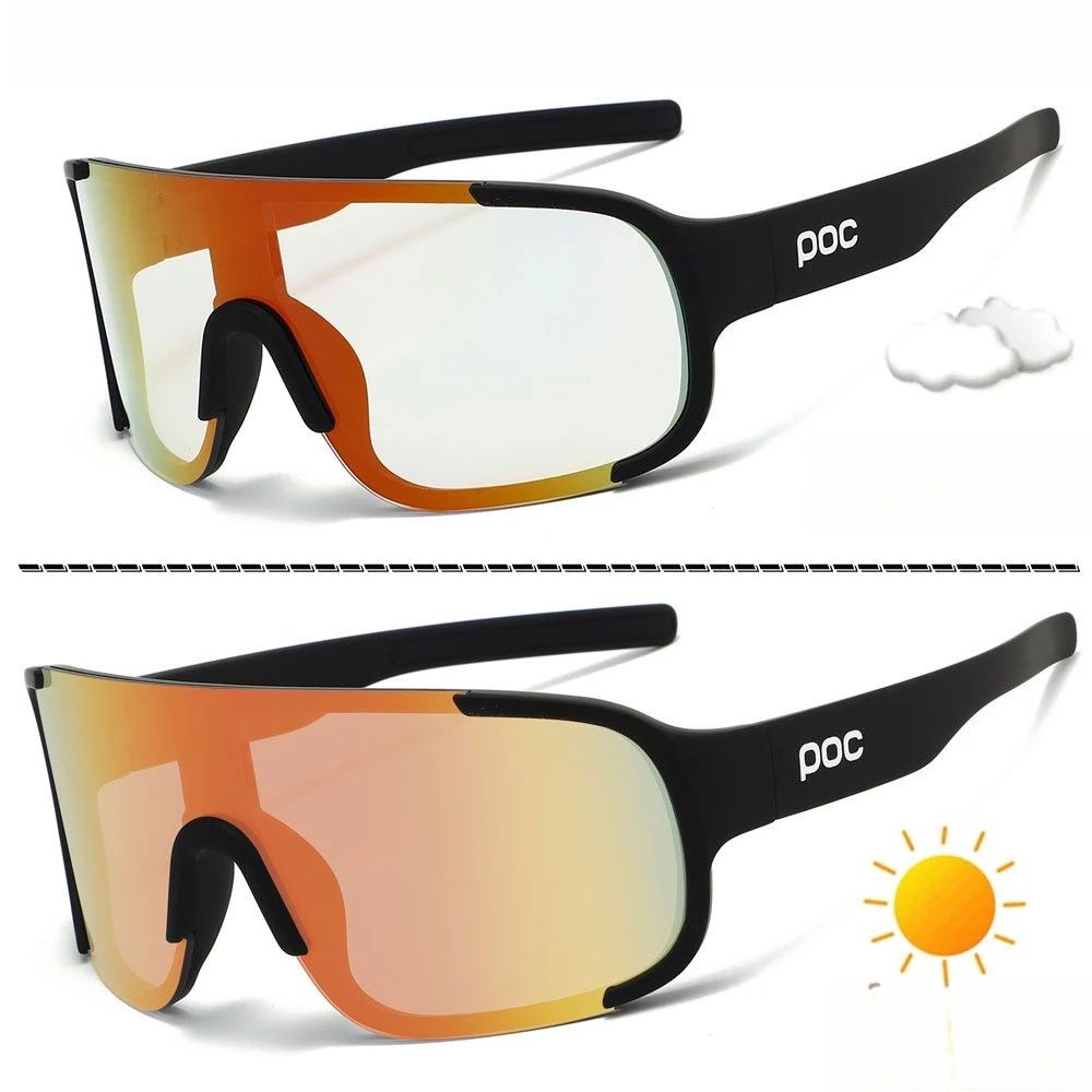 POC Tag- und Nacht-Fahrradbrille mit Farbwechsel. Winddichte Schutzbrille für Outdoor-Sportarten, Laufen und Marathon.