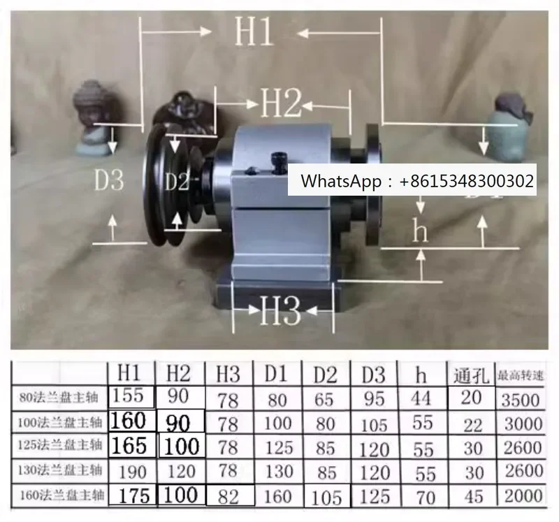 

Lathe spindle high-strength lathe head assembly with flange