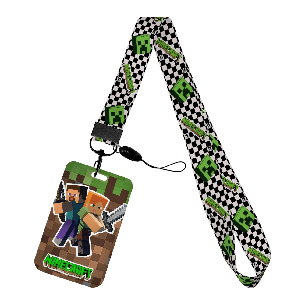 การ์ตูนเกมชื่อผู้ถือป้าย Lanyard ผู้ถือบัตรผู้ถือข้อมูลประจําตัวนักเรียนสําหรับ Pass Card บัตรเครดิตสายรัด Key Ring ของขวัญ