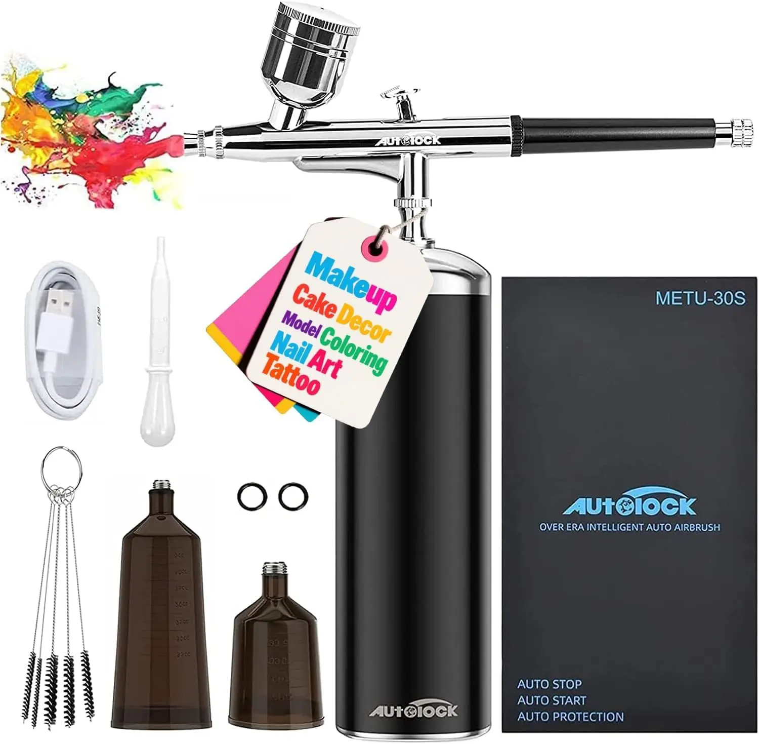 

Upgraded Cordless Airbrush Kit with Compressor, Portable for Makeup, Cake Decor, Nail Art