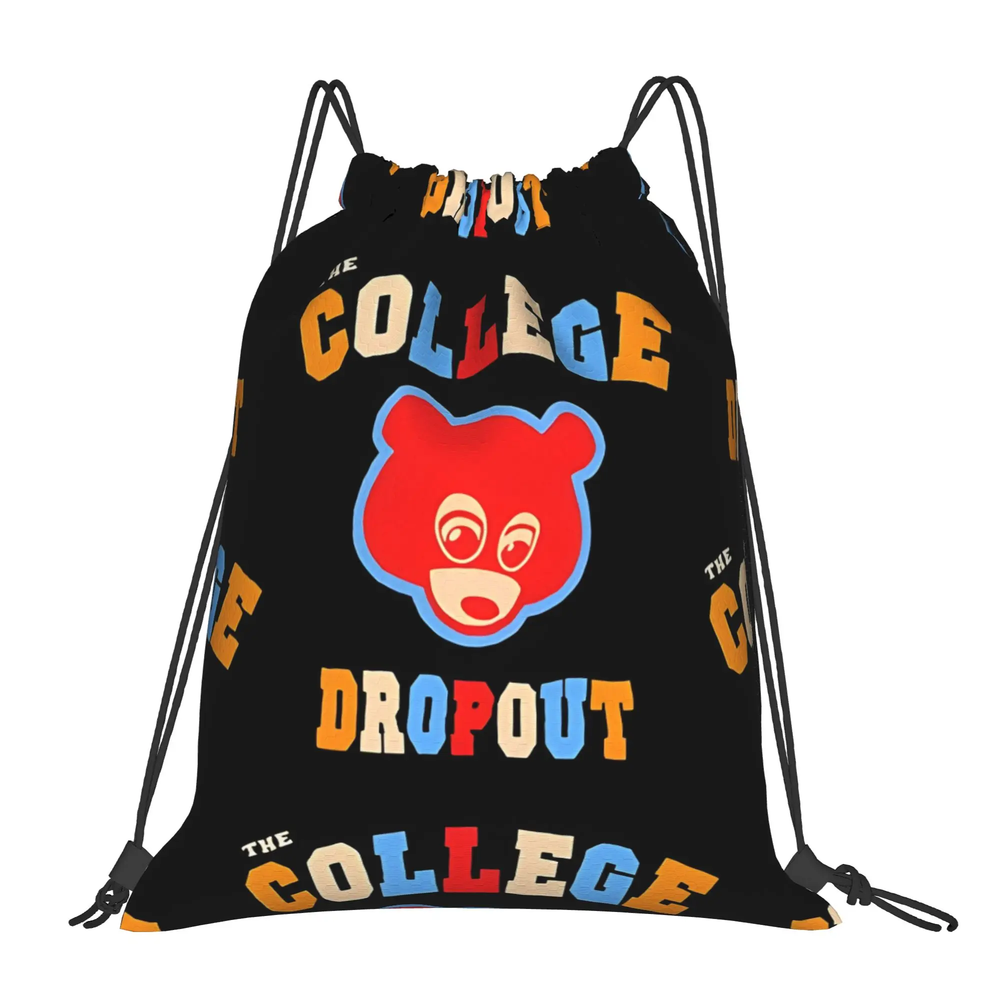 The College Dropout Student Awesome Graduation Portable Sports Drawstring Bags Riding gym Backpack Grad Gife Storage Backpacks