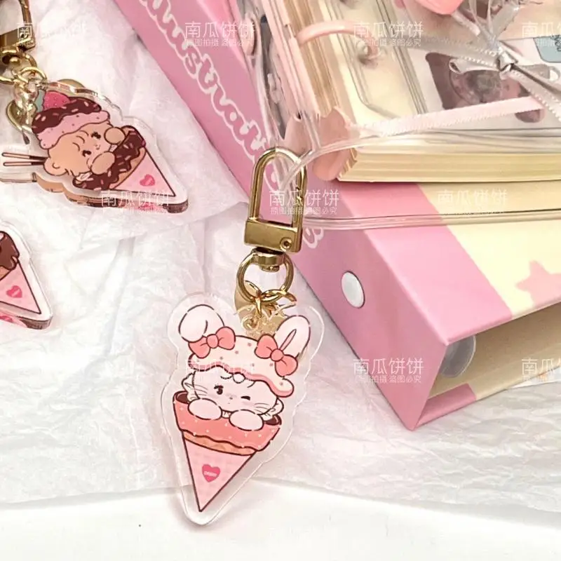 Kawaii Mikko Cute Mousse Souffle Cammy Latte Keychain Card Book Pendant Acrylic Key Ring Decoration Cute Toys Girl Birthday Gift