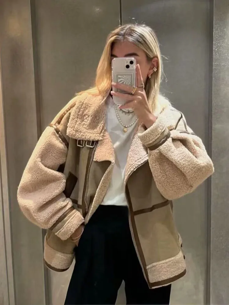 

HH Women Warm Thick Jacket High Collar Long Sleeves Front Zipper Casual Short Coat Female Fashion Solid Chic Street Style Coat