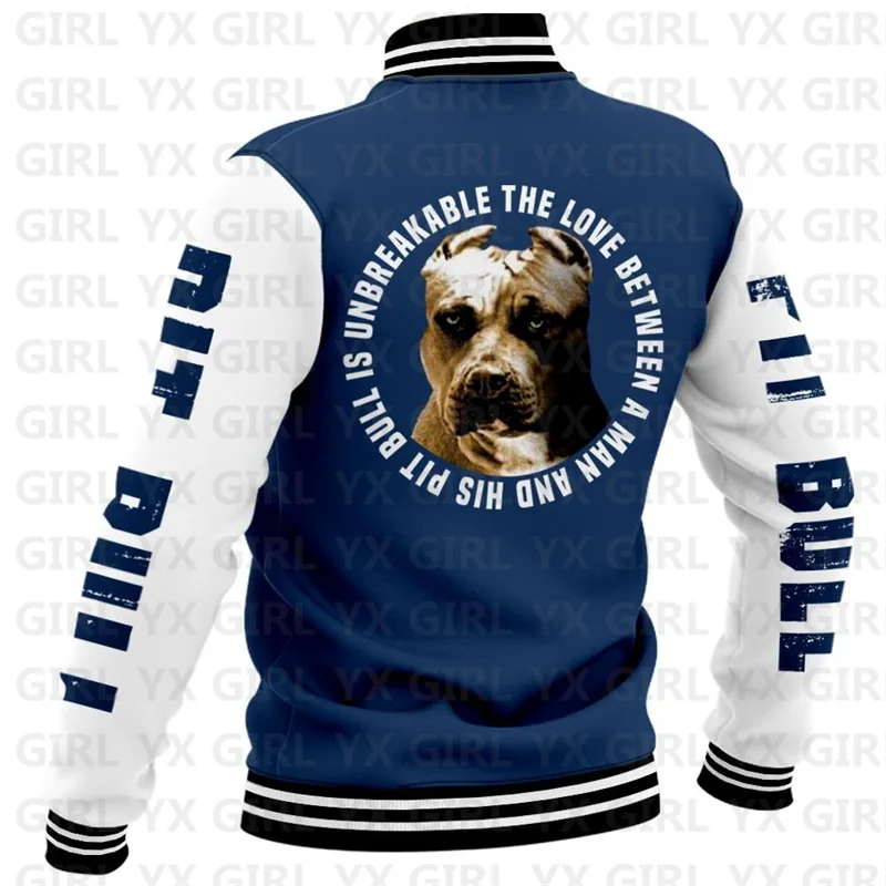 Malionis Baseball Jacket Hoodie Varsity Letterman Jacket 3D Printed Baseball Button Jacket Love Dog Gift