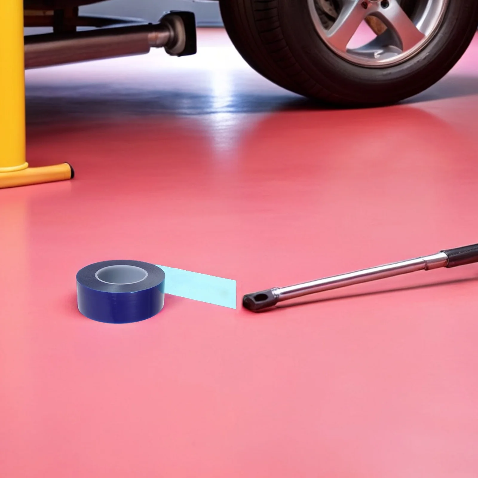 

Blue Pe Wheel Rim Protector Tape 1 Roll Anti-Scuff Adhesive Surface Protection for Automotive Tire Installation