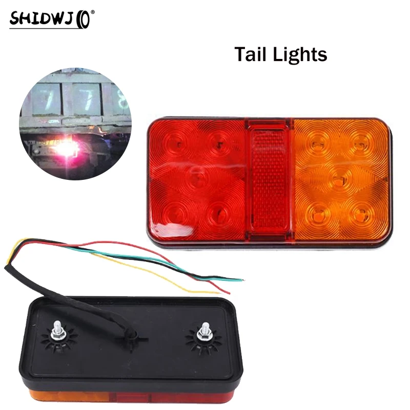 

12V 10LED Truck Car Trailer Rear Tail Light Stop Indicator Lamp Taillight Turn Signal Lamp Waterproof Shockproof Rear Lights
