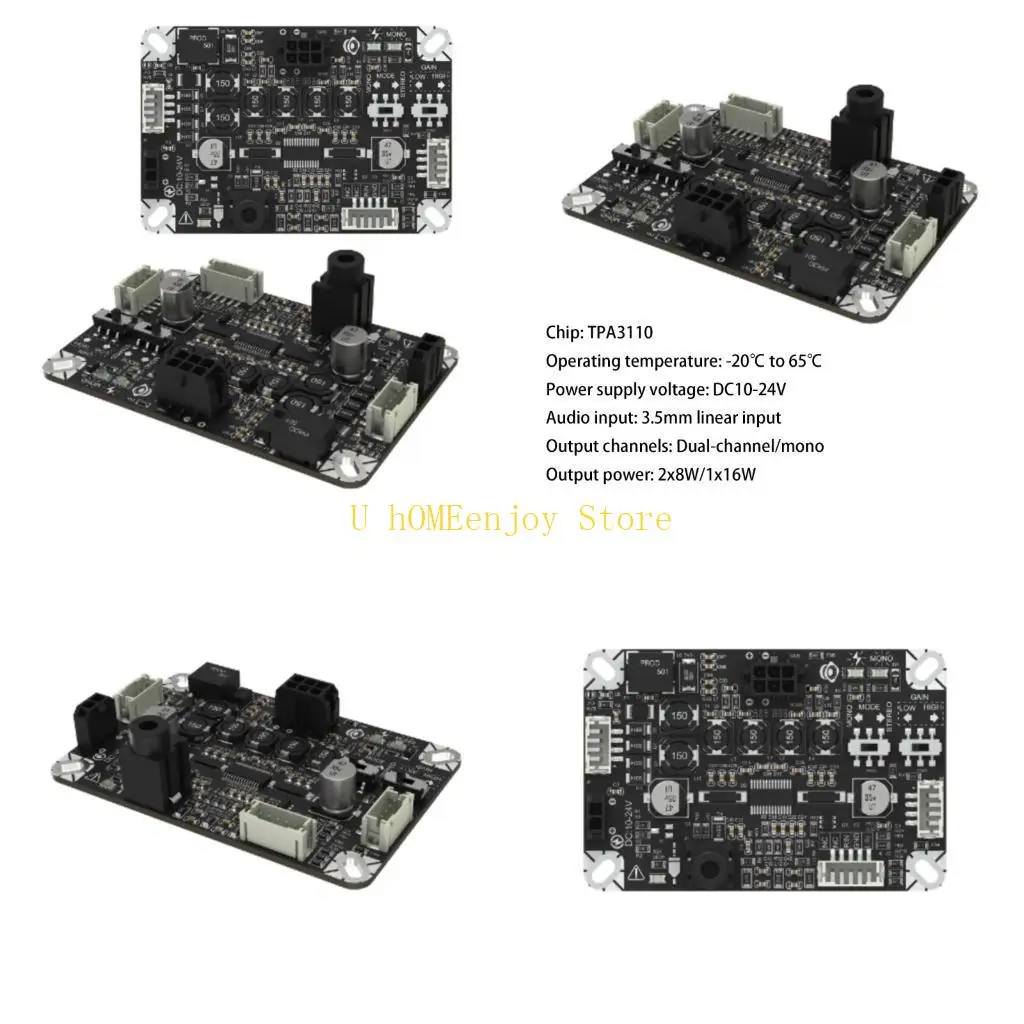 

B0KF TPA3110 Плата слухового усилителя, 2x8W/1x16W DC10-24V Supply 3,5 мм вход широко используется