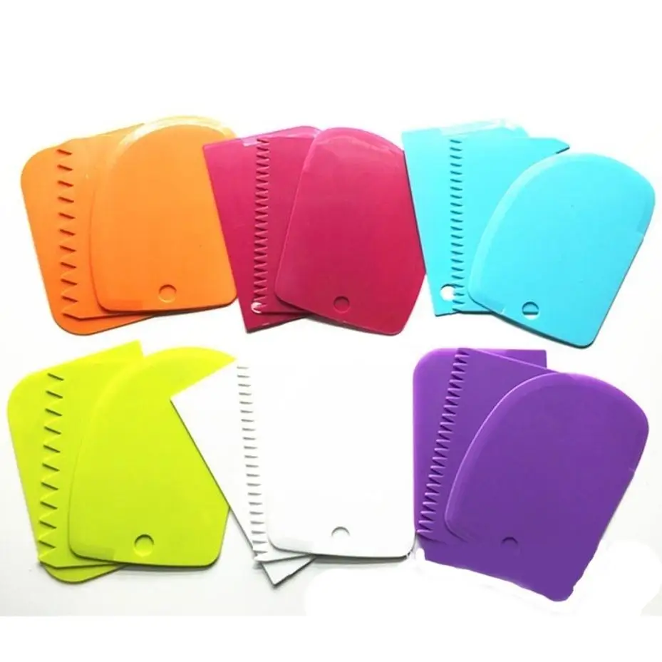 2026 New 3Pcs/Set Cake Bread Slicer Dough Cutter Scraper Silicone Spatula DIY Baking Pastry Tools For Cake Dough Decoration