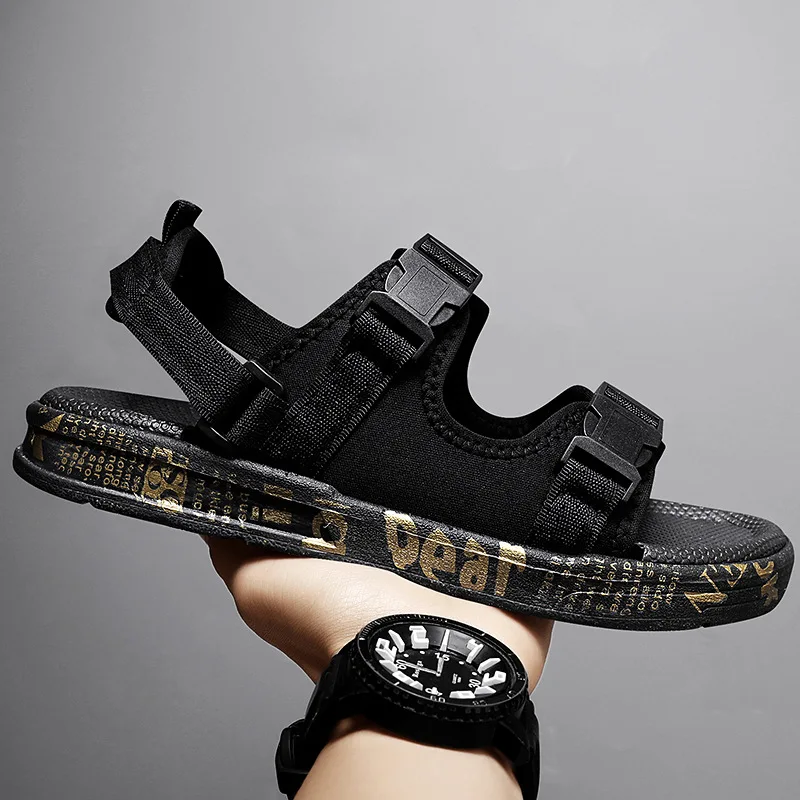 

Новые модные повседневные сандалии, мужская повседневная пляжная обувь, тапочки на платформе, летние дышащие сандалии, трендовые тапочки