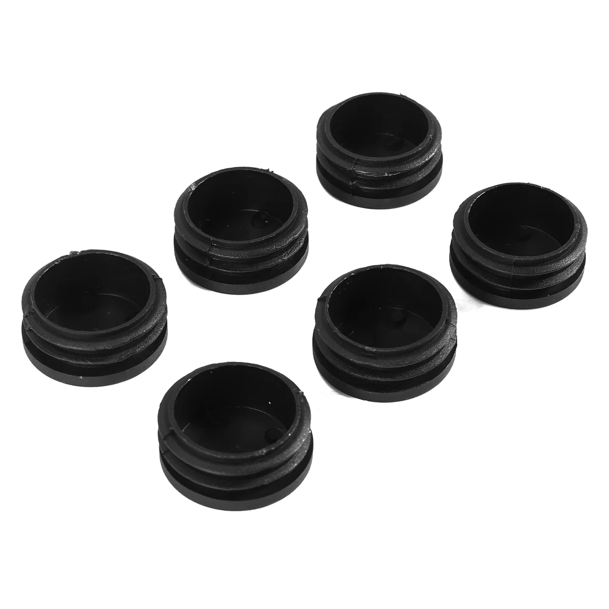 6 pezzi di plastica tappo terminale tappo tubo inserto tappo coperchio 40mm nero