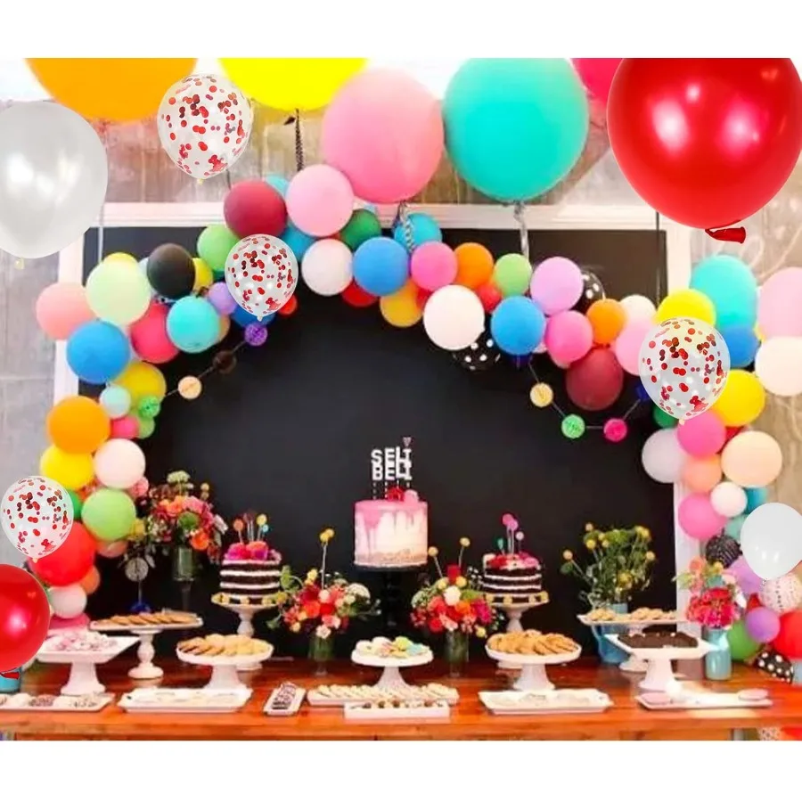 Globos de látex blanco y rojo perla, globo de confeti rojo de 12 pulgadas para cumpleaños, boda, Navidad, novia, decoraciones para fiesta de bienvenida de bebé, 50 Uds.