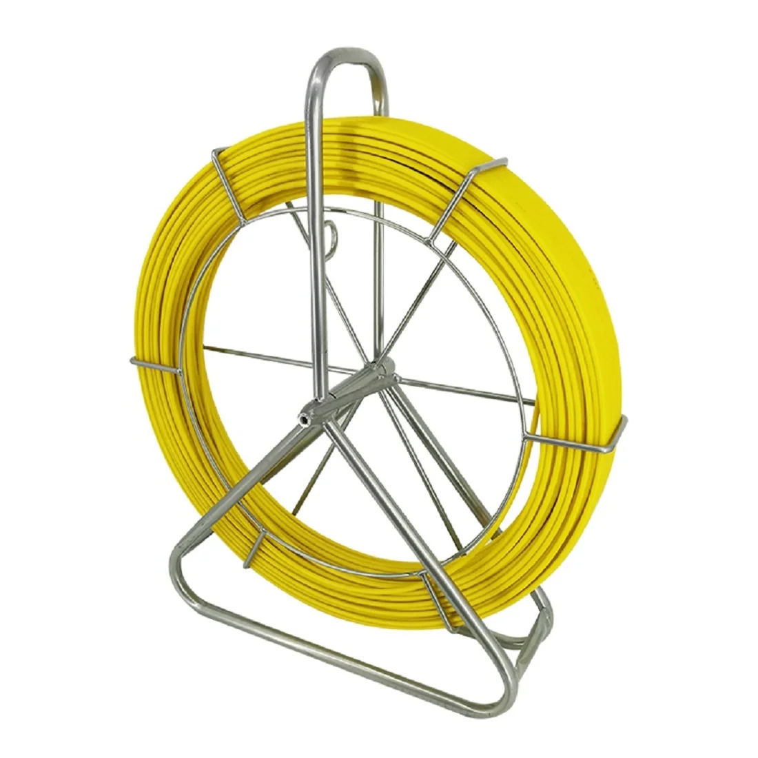 

4.5MM x 100M Fiberglass Duct Rodder Cable Guide Fish Tape Continuous Stand Reel Wire Pulling Rod