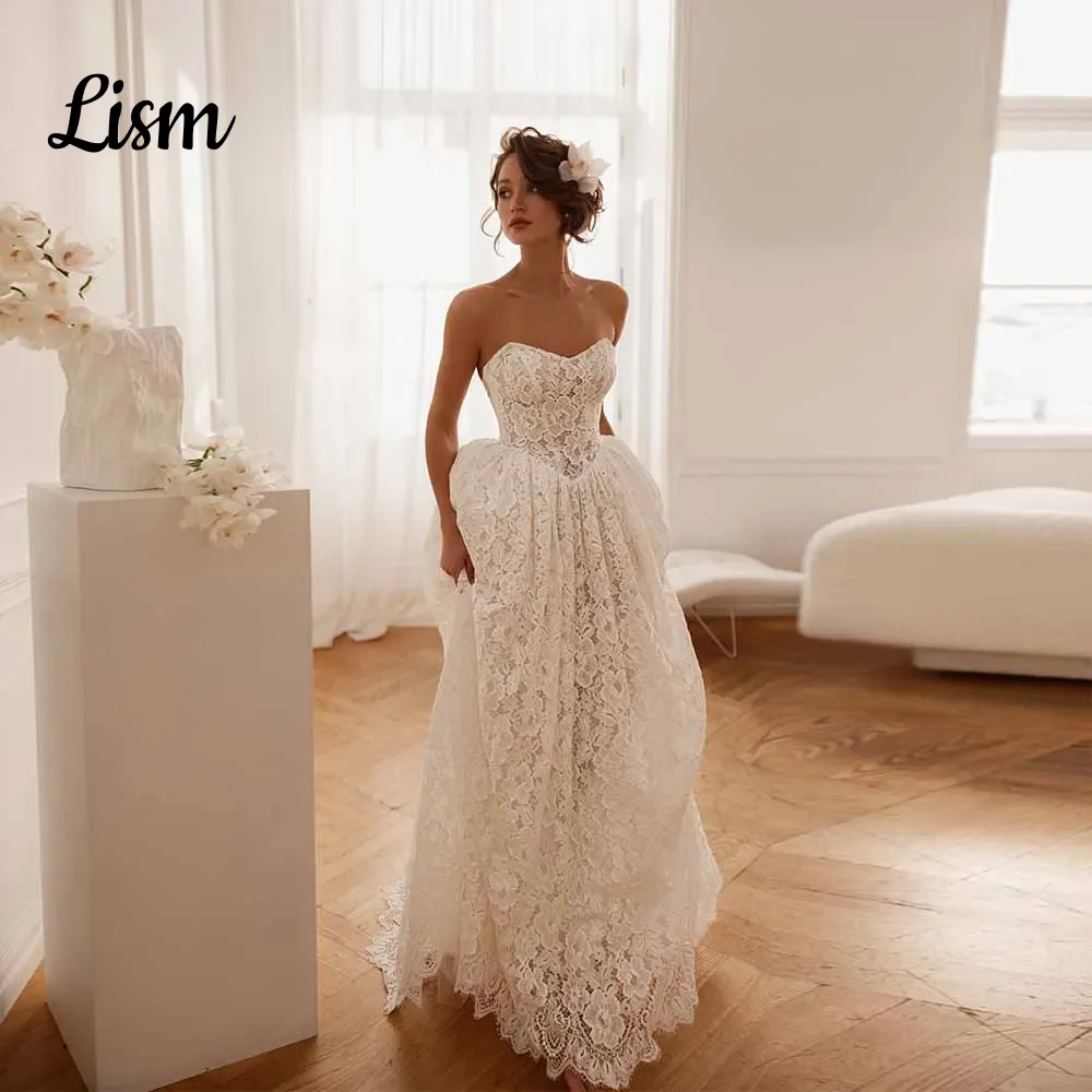 Lism Charming Lace Wedding Dress Unique Bridal Gown Sexy Sweetheart Neckline A-Line Wedding Gown Robe De Mariée Customized 2026