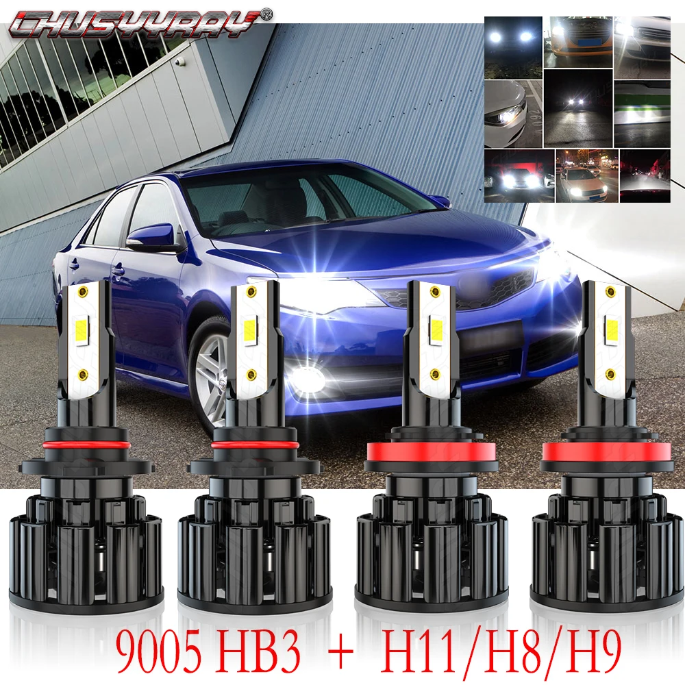 

CHUSYYRAY LED Headlight Hi/Lo Combo Beam 9005 H11 Light Bulbs Car Conversion Lamps Kit Compatible For Toyota Camry 2007-2014