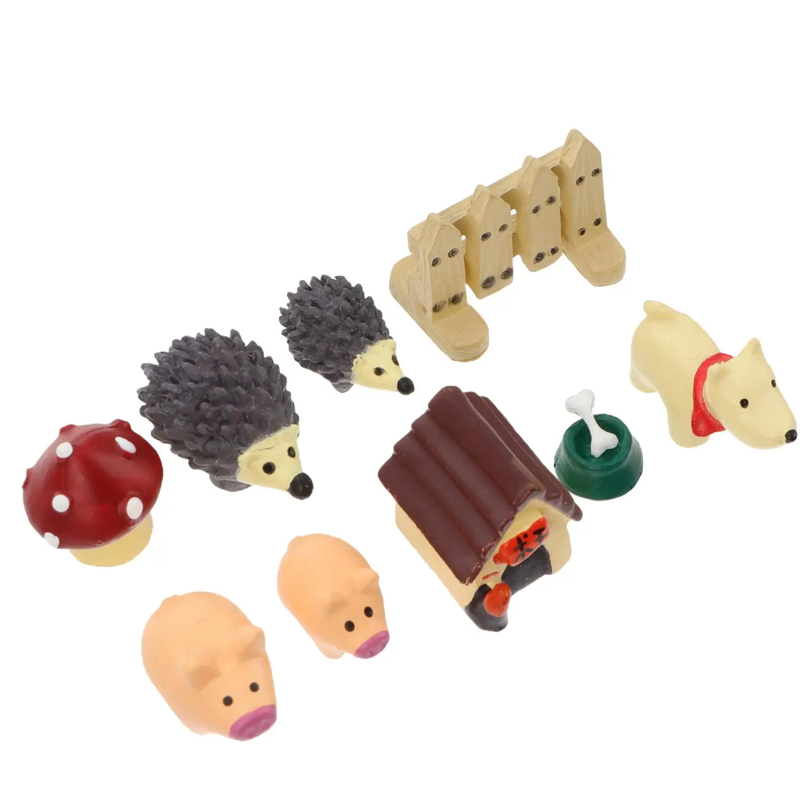 

9 Pcs Mini Animals PVC Figurines Micro Landscape naments Garden Decorations Animal Set for Dollhouse Plant Zoo DIY Gifts