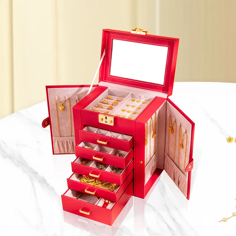 YFY jewelry box multi-layer multi-style portable drawers multi-color exquisite jewelry box wedding gift jewelry