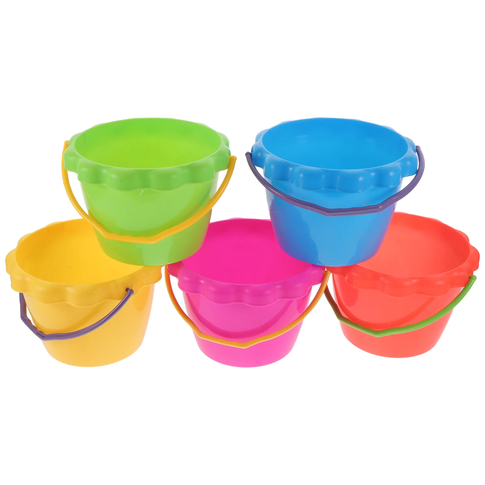 5 Pcs Toy Beach Bucket Kindergarten Toys Baby Sandcastle Playing Tools Plastic Buckets Children Kids
