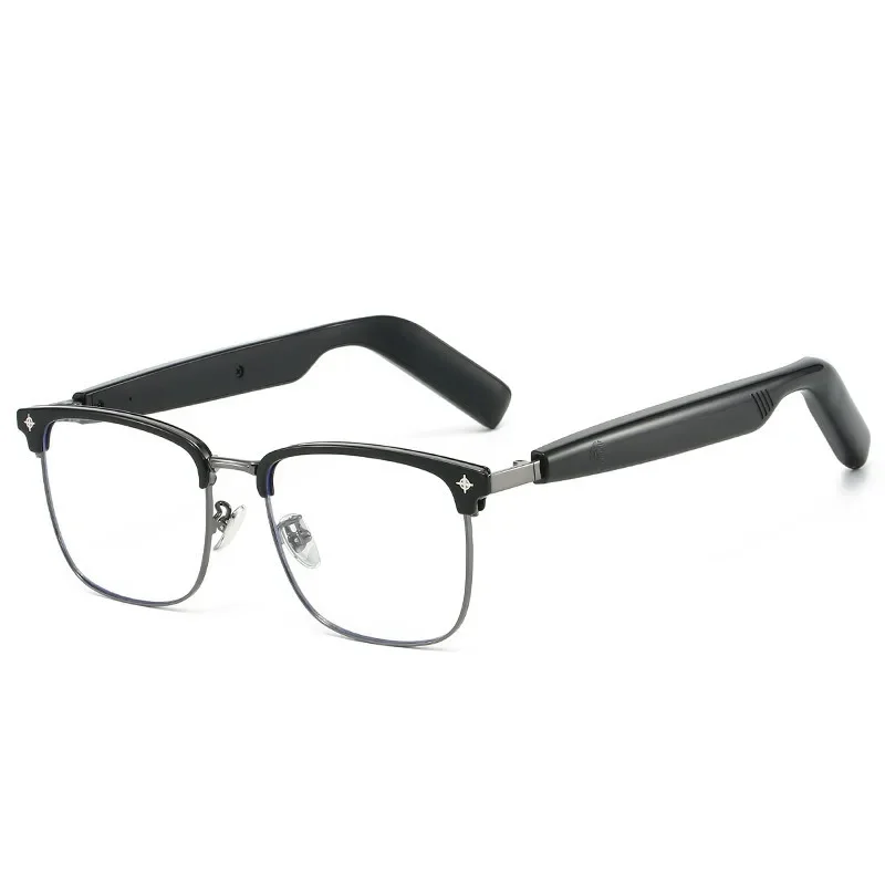 

New AI intelligent translation wireless bluetooth glasses women's half frame business frame earphones anti-blue myopia glasses