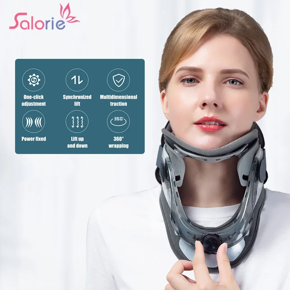 

Adjustable Infrared Neck Cervical Traction Device Powerful Support Inflatable Neck Stretcher Neck Protection Brace with Air Pump