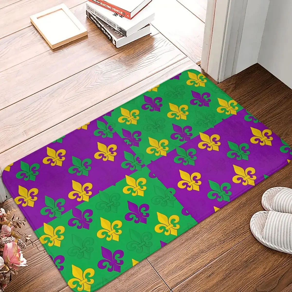 Fleur De Lys Bedroom Mat Mardi Gras Pattern Rug Home Doormat Living Room Carpet Balcony