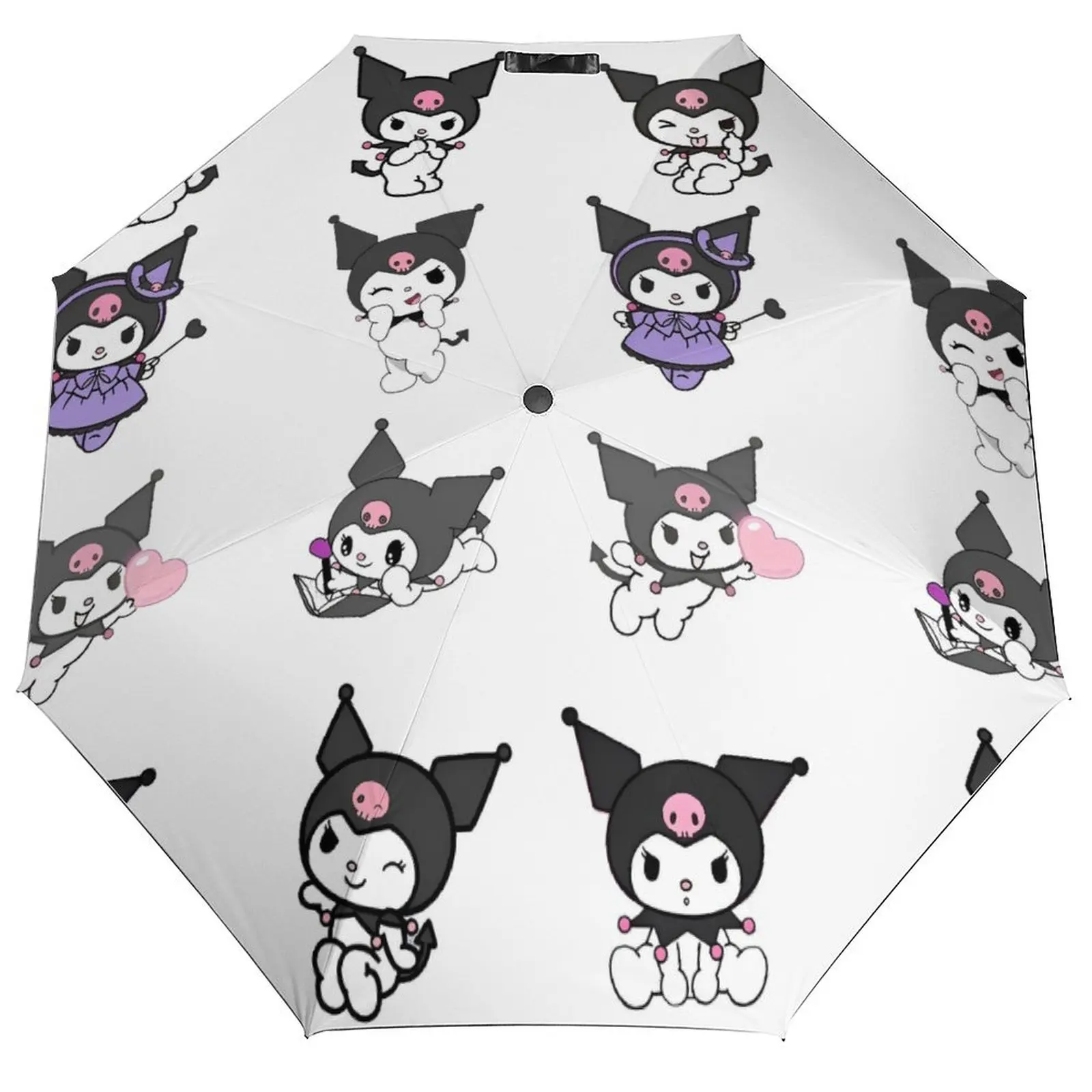 

Kawaii Kuromi Japanese Japan Cute Cartoon Umbrella Three Fold Auto Sunshade Umbrella For Men Women Fold Beach Umbrella