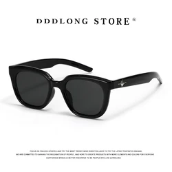 DDDLONG moda Retro kwadratowe okulary przeciwsłoneczne damskie męskie okulary przeciwsłoneczne klasyczny Vintage UV400 odcienie na zewnątrz D329