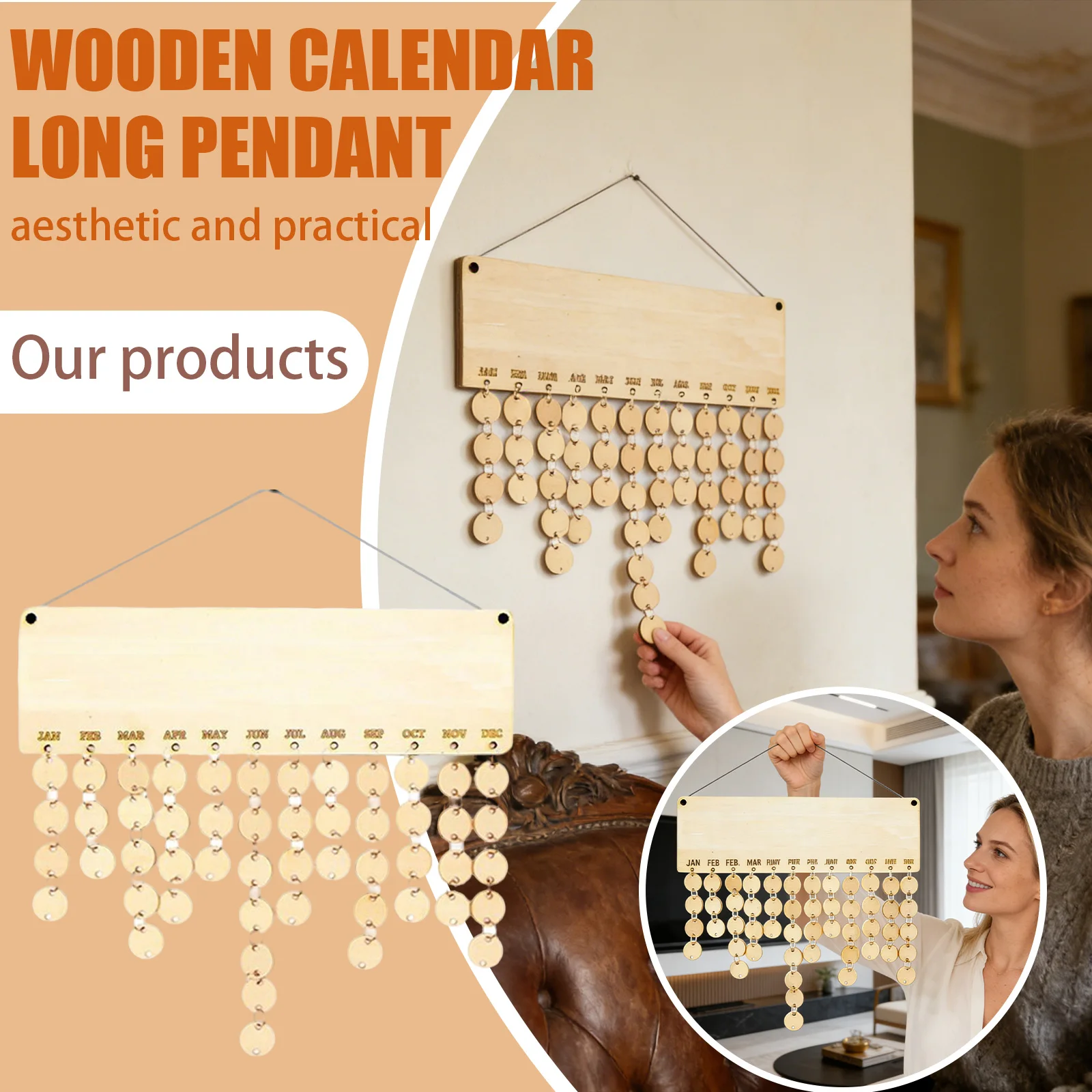 

Family Birthday Board Plaque DIY Hanging Wooden Birthday Reminder Calendar, Creative Family Decorative Listing Wooden Calendar