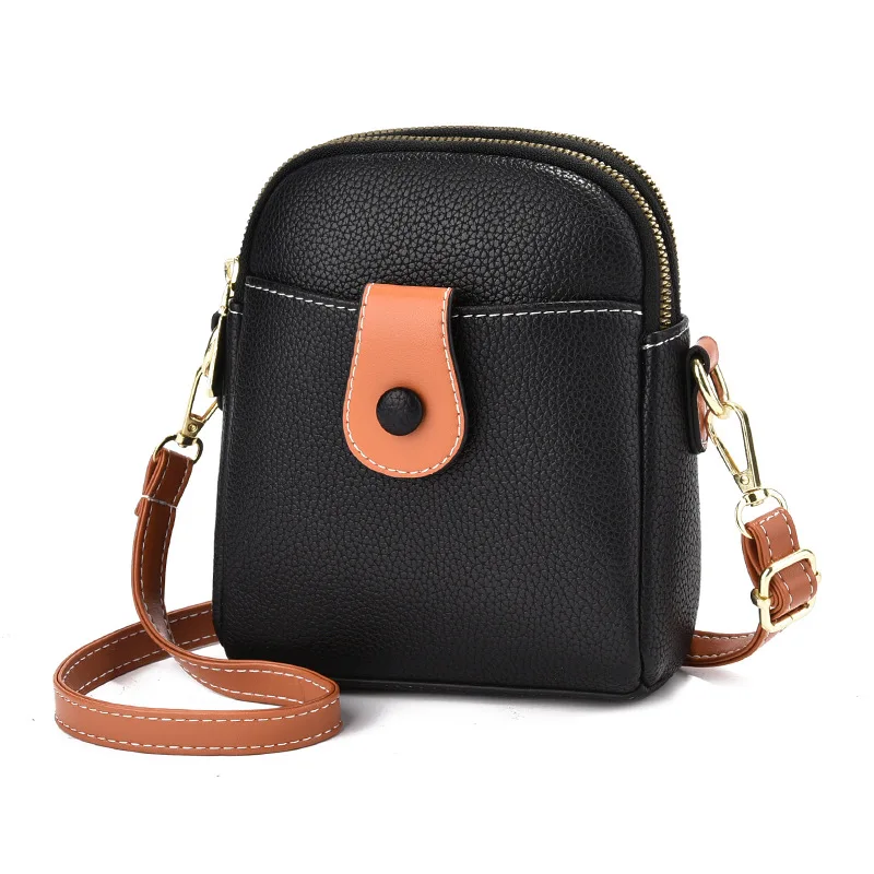 6 Colors Real Cowhide PU Leather Women\'s Luxury Handbag One Shoulder Mobile Phone Bag Girls Messenger Bag Mini CrossBodybag