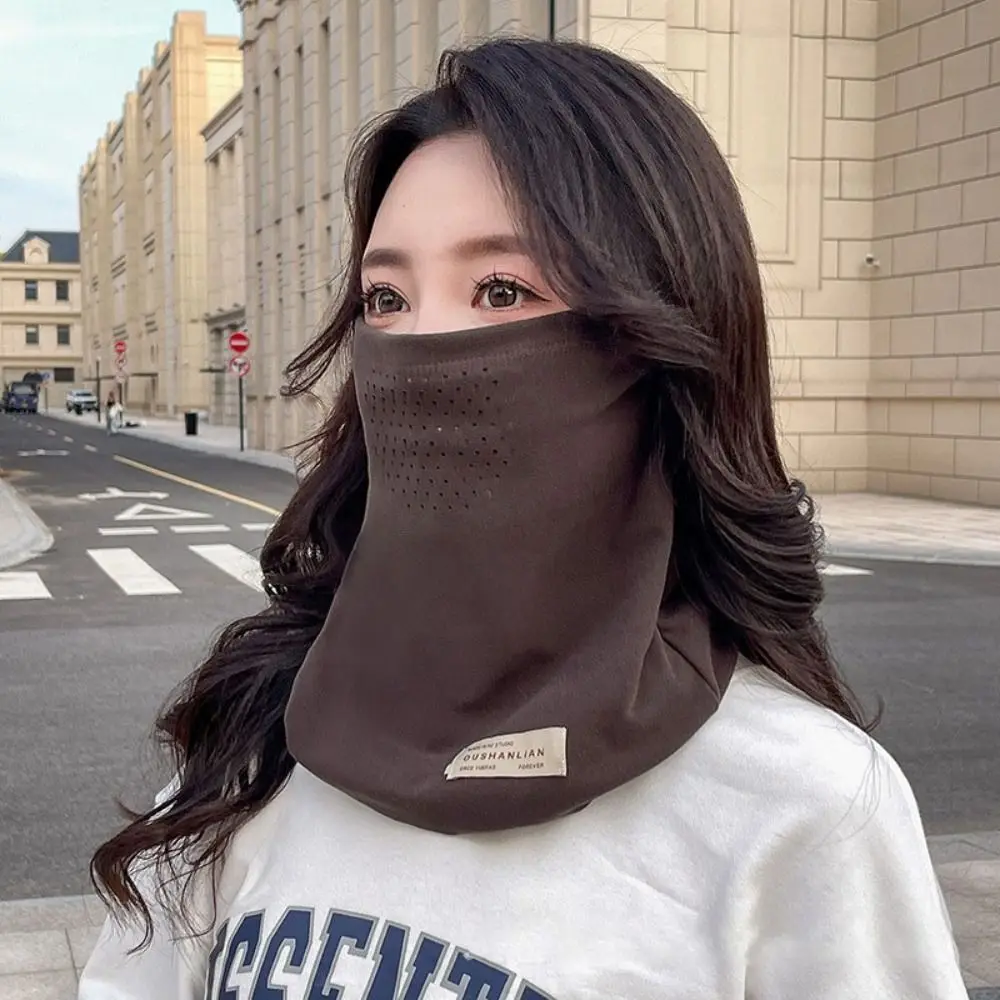 Fashionable Plush Neck Gaiter Keep Warm Solid Color Cold-proof Collar Face Cover For Autumn Winter