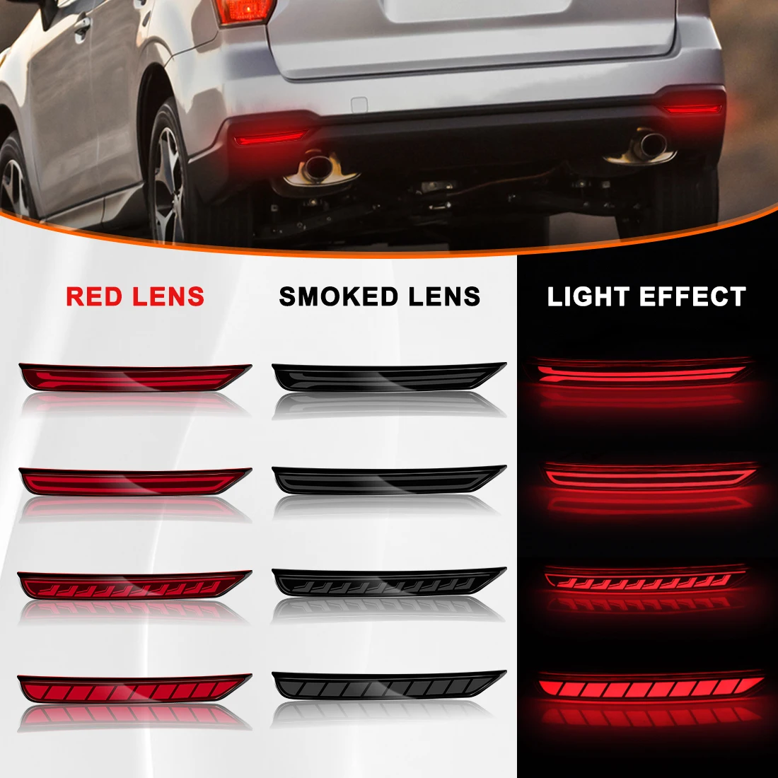 

Светодиодные отражатели заднего бампера для Subaru Forester 2008 2009 2010-2016 2017 2018 Автомобильные тормозные динамические указатели поворота 12 В