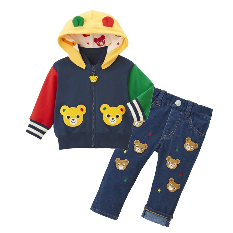 Autumn Boys Jackets Girls Jacket Cartoon Bear  Hooded Coats Cardigan Baby Girl Clothes Kids Coat Outerwear Jaqueta Ceketler